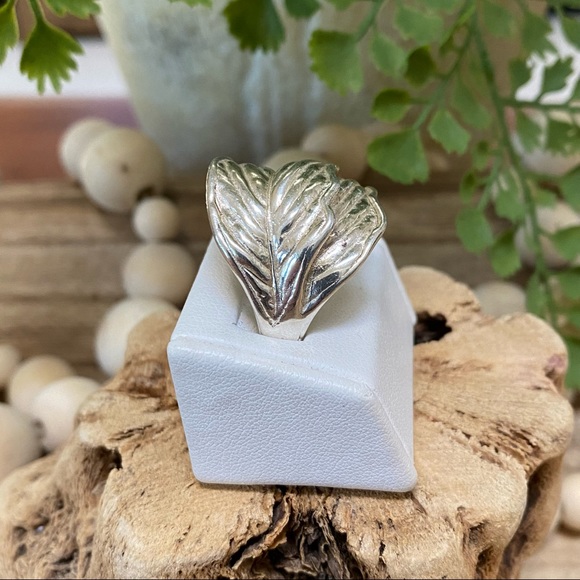 Israel sterling silver .925 leaf ring size 10 - Picture 7 of 10